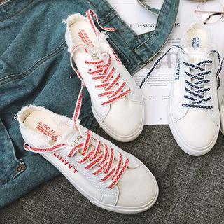 Lettering Canvas Lace-up Shoes