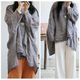 Plaid Long-sleeve Pullover