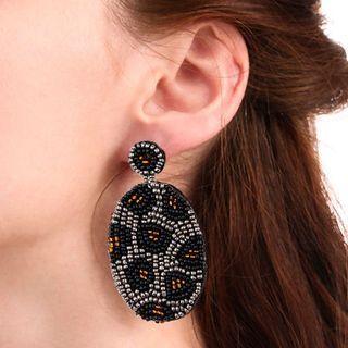 Leopard Print Bead Dangle Earring
