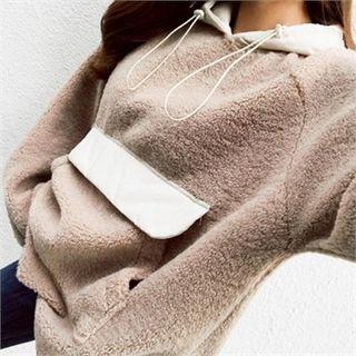 Flap-pocket Sherpa Fleece Hoodie