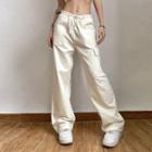Low Waist Ruffled-trim Boot-cut Pants