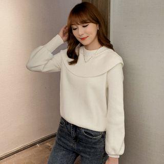 Ruffled Balloon-sleeve Sweater