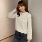 Ruffled Balloon-sleeve Sweater
