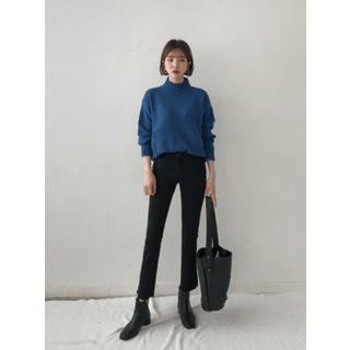 Brushed-fleece Semi Boot-cut Pants