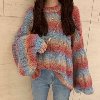 Mohair Striped Sweater Gradient - Multicolor - One Size