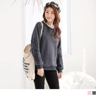 Frillrf Trim Star Embroidered Pullover