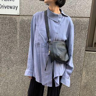 Asymmetric Shirt Blue - One Size