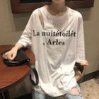 3/4-sleeve Ripped Letter T-shirt