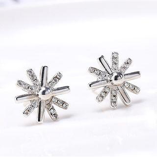 Sun Flower Stud Earring Silver - One Size