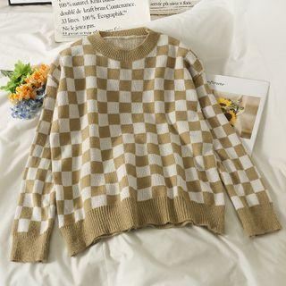 Checkerboard Loose-fit Sweater