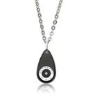 Droplet Diamond Pendant Necklace Black - One Size