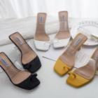 Toe-ring Kitten Heel Slide Sandals