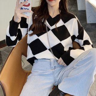 Check Sweater Check - Black & White - One Size