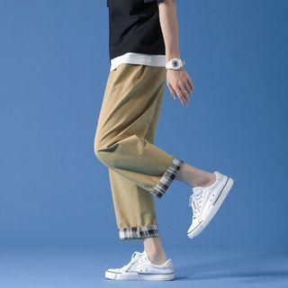 Plaid Lining Cropped Pants