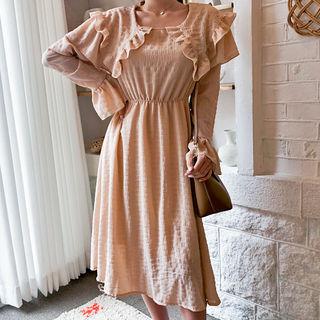 Frilled Collar A-line Dress