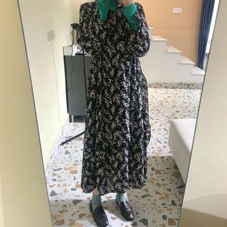 Floral Ruffle Dress As Shown In Figure - One Size