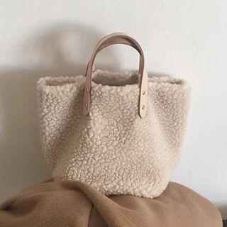 Faux Shearling Lunch Bag