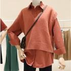 Long-sleeve Shirt / Knit Vest / Set