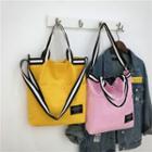 Hoop Accent Corduroy Tote Bag