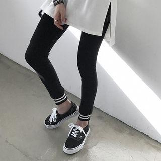 Drawstring-waist Contrast-trim Leggings Pants