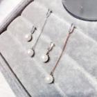Non-matching Faux Pearl Rhinestone Drop Earring
