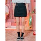 Hoop Accent Cotton Miniskirt