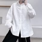 Long-sleeve Embossed Loose-fit Shirt