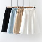 Plain Tie Waist A-line Skirt