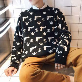 Dollar Sign Print Sweater