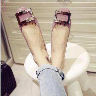 Rhinestone Buckled Flats