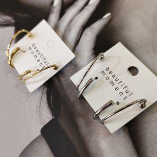 Alloy Hoop Earring 1 Pair - Silver - One Size