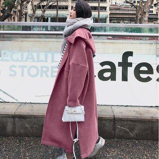 Plain Hooded Slit-side Coat