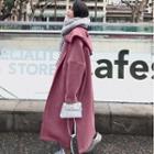Plain Hooded Slit-side Coat