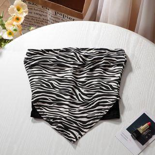 Strapless Zebra Print Top Zebra - Black & White - One Size