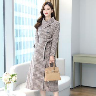 Asymmetric Plaid Coat