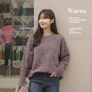 Raglan-sleeve Boucl -knit M Lange Sweater