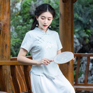 Floral Short-sleeve Hanfu Top