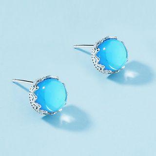 925 Sterling Silver Bead Stud Earring As Shown In Figure - One Size