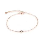 Simple And Fashion Plated Rose Gold Geometric Round Cubic Zirconia Anklet Rose Gold - One Size
