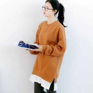 Mock Two-piece Long Pullover