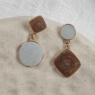 Geometric Glaze Asymmetrical Drop Earring