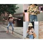 Notched-lapel Pattern Blouse