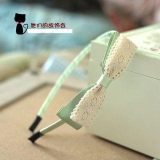 Lace Bow-accent Hair Band As Shown In Figure - One Size