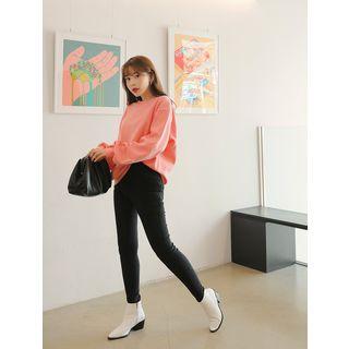Plus Size Band-waist Fleece-lined Skinny Pants