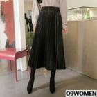 Tall Size Velvet Accordion-pleats Skirt