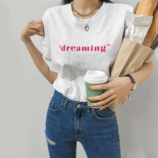 Dreaming Letter Cotton T-shirt