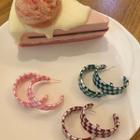 Check Acrylic Open Hoop Earring