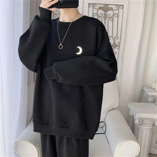 Moon Printed Long-sleeve Sweatshirt