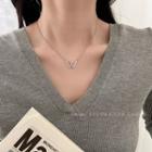 Lettering Pendant Alloy Necklace 1 Pc - Silver - One Size