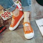 Fray Trim Lace Up Canvas Sneakers